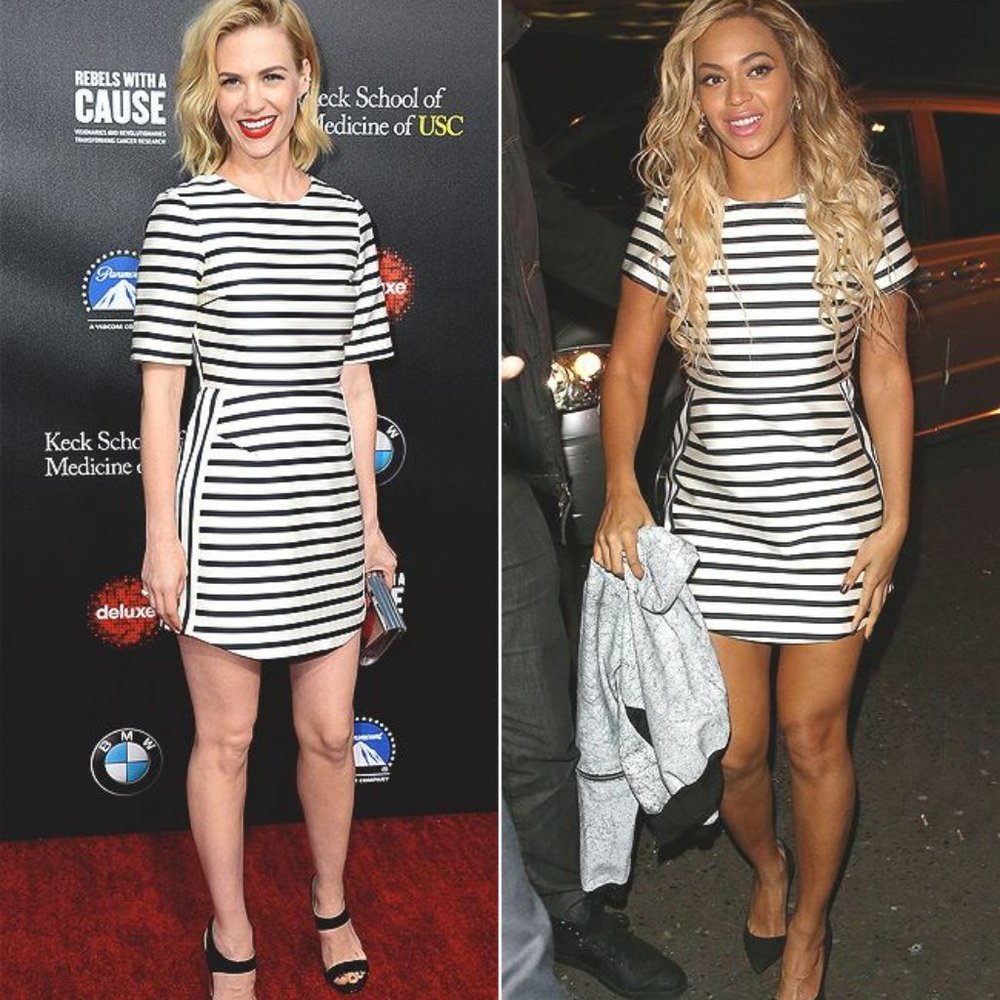 TOPSHOP Satin Black White Striped Mini Dress 2 XS